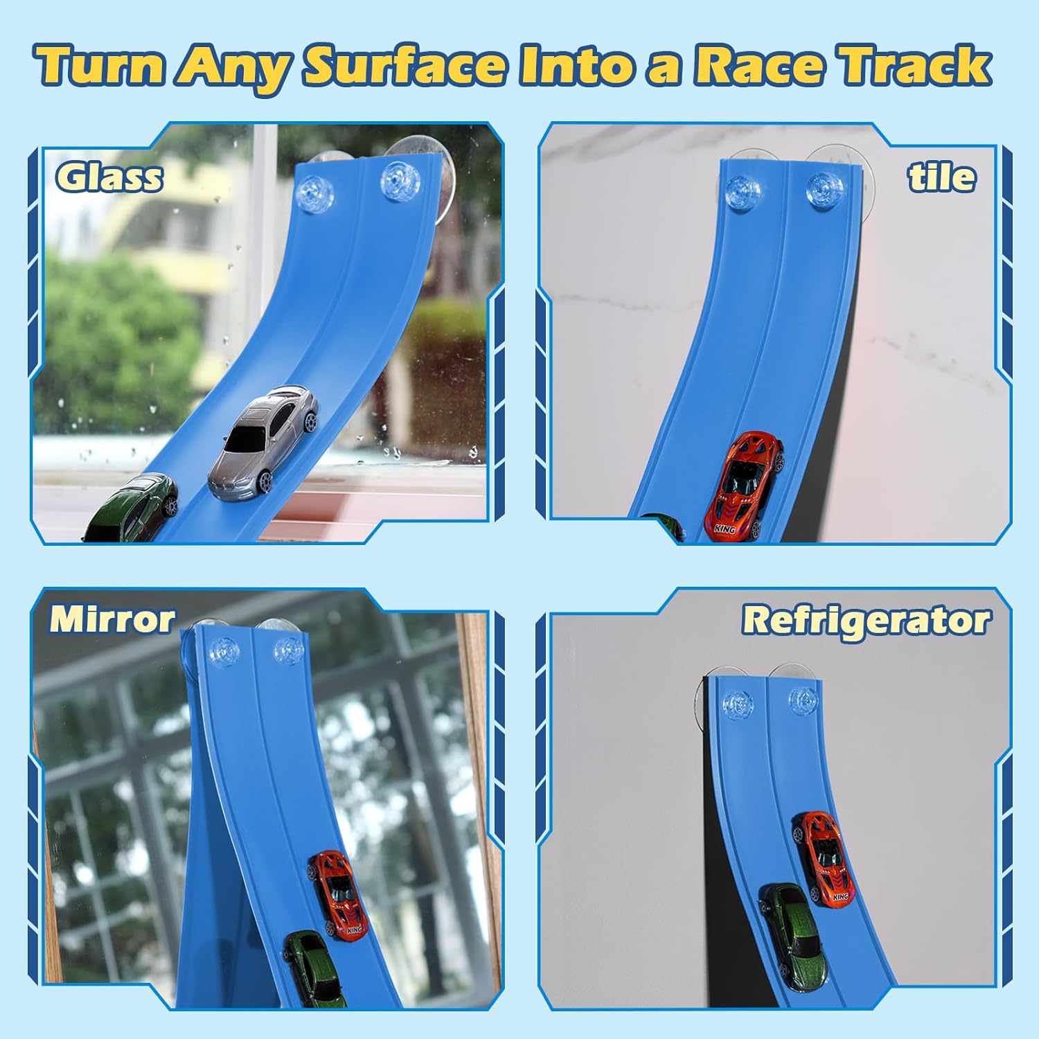 Flex Tracks 15 Ft Starter Set Flexible Race Track for Kids 3+