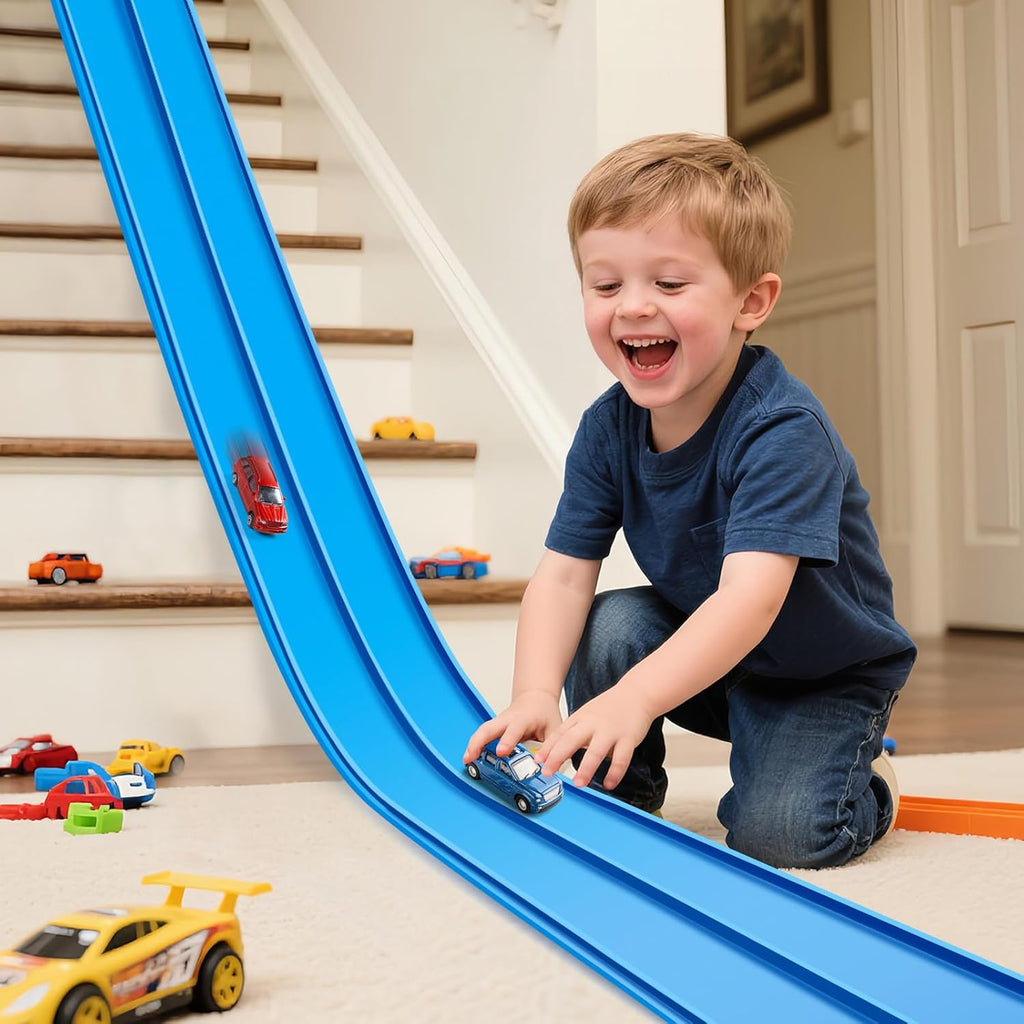 Flex Tracks 15 Ft Starter Set Flexible Race Track for Kids 3+