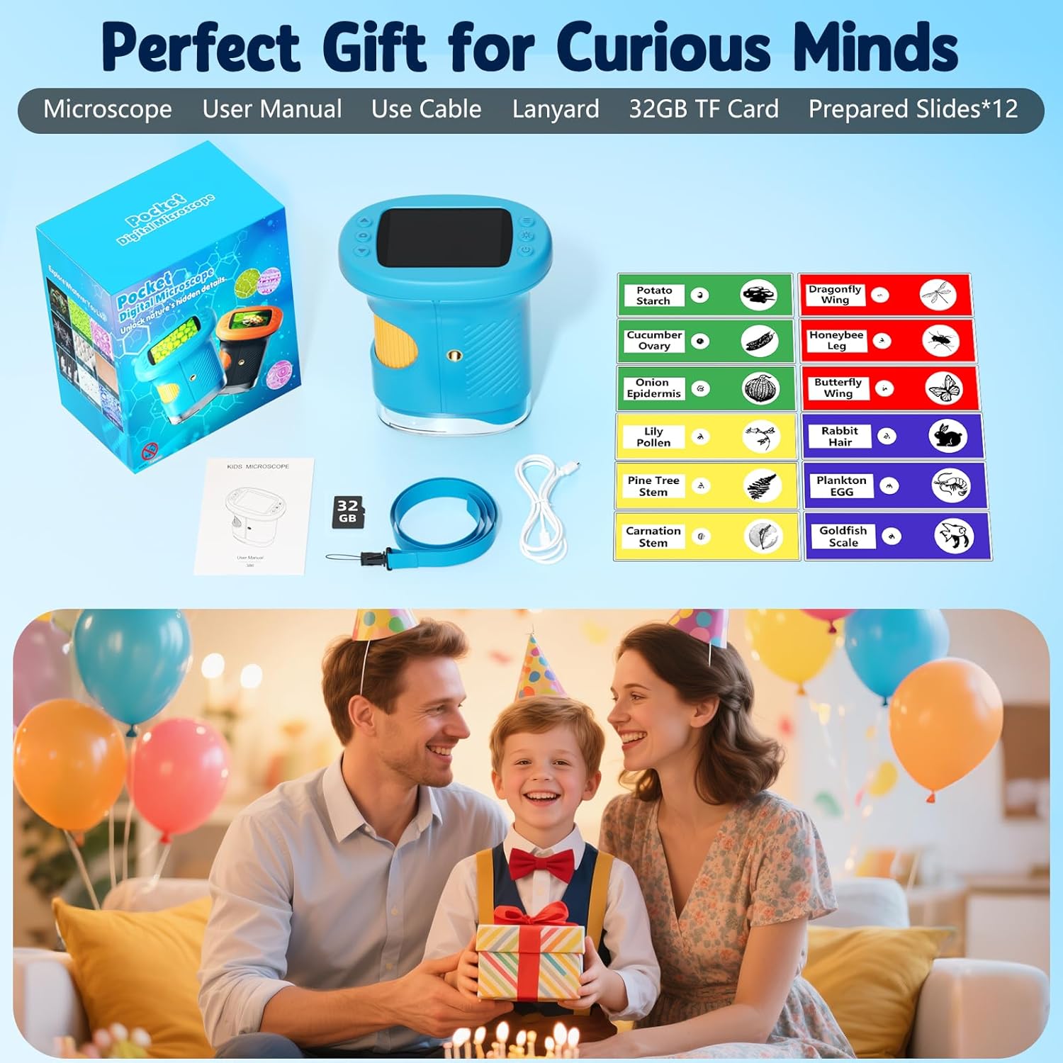 1000X Handheld Microscope for Kids