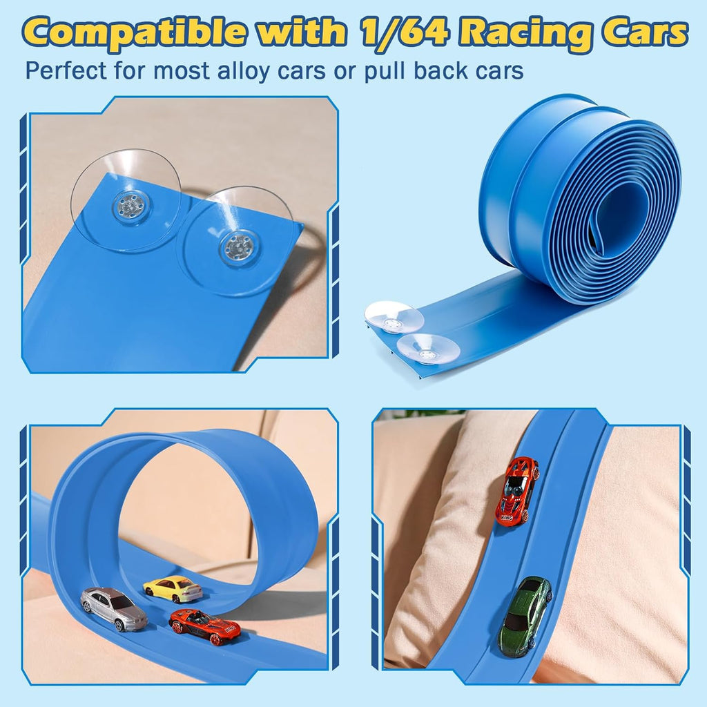 Flex Tracks 15 Ft Starter Set Flexible Race Track for Kids 3+