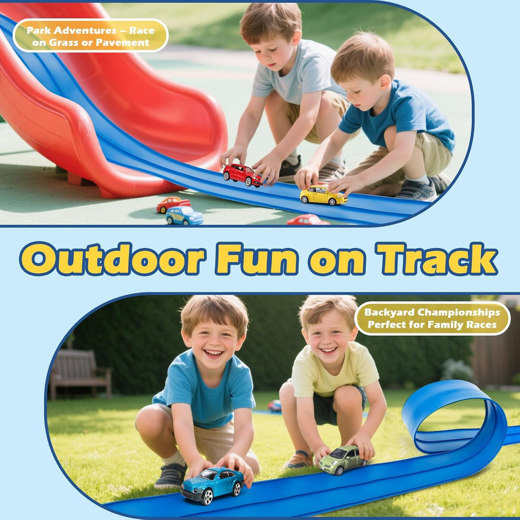 Flex Tracks 15 Ft Starter Set Flexible Race Track for Kids 3+