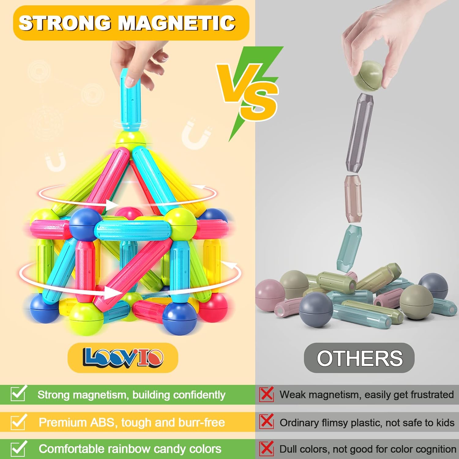 Magnetic Blocks Building DIY Learning Educational Toys Gift- Starter Set