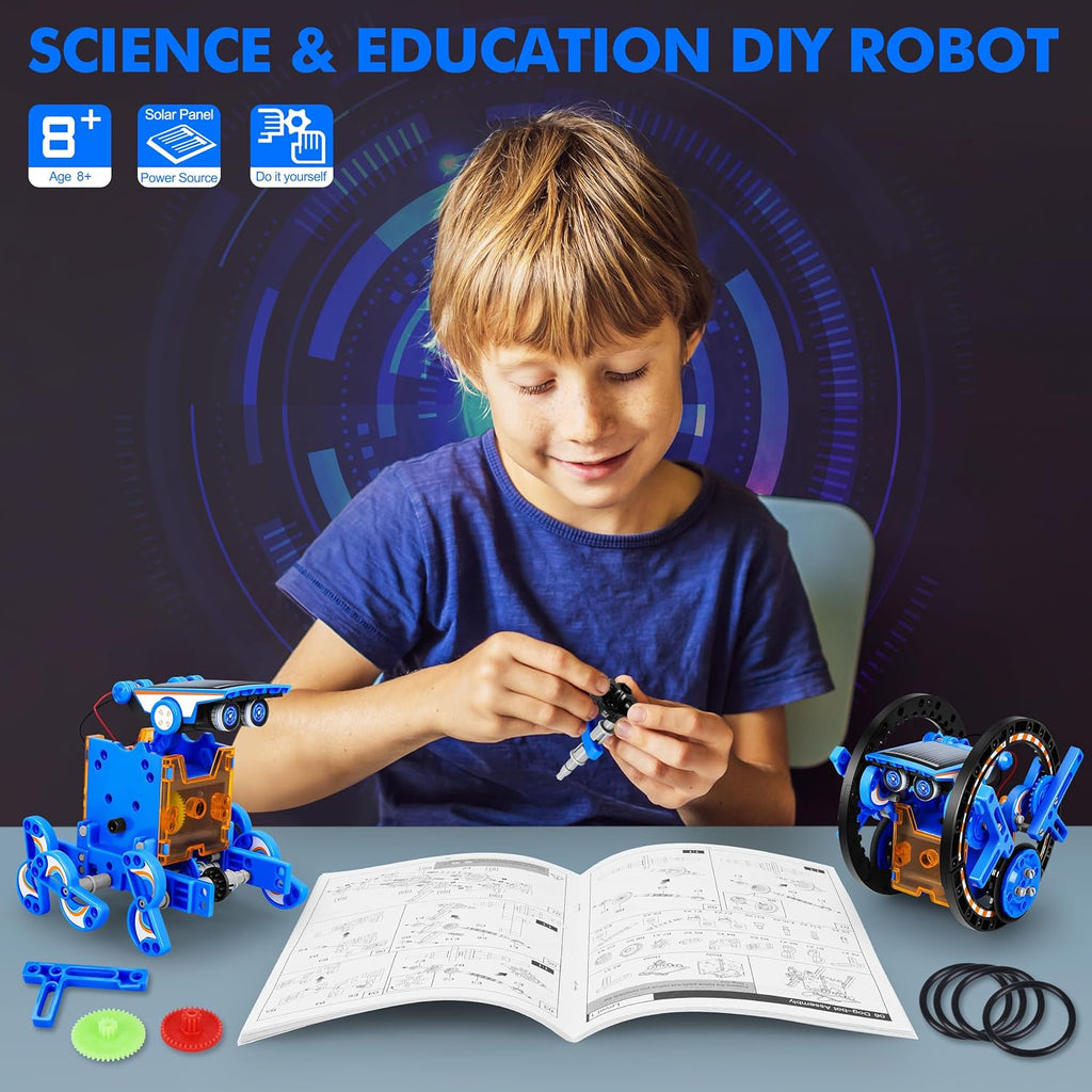 13-in-1 Education Solar Power Robots Toys for Boys Age 8+