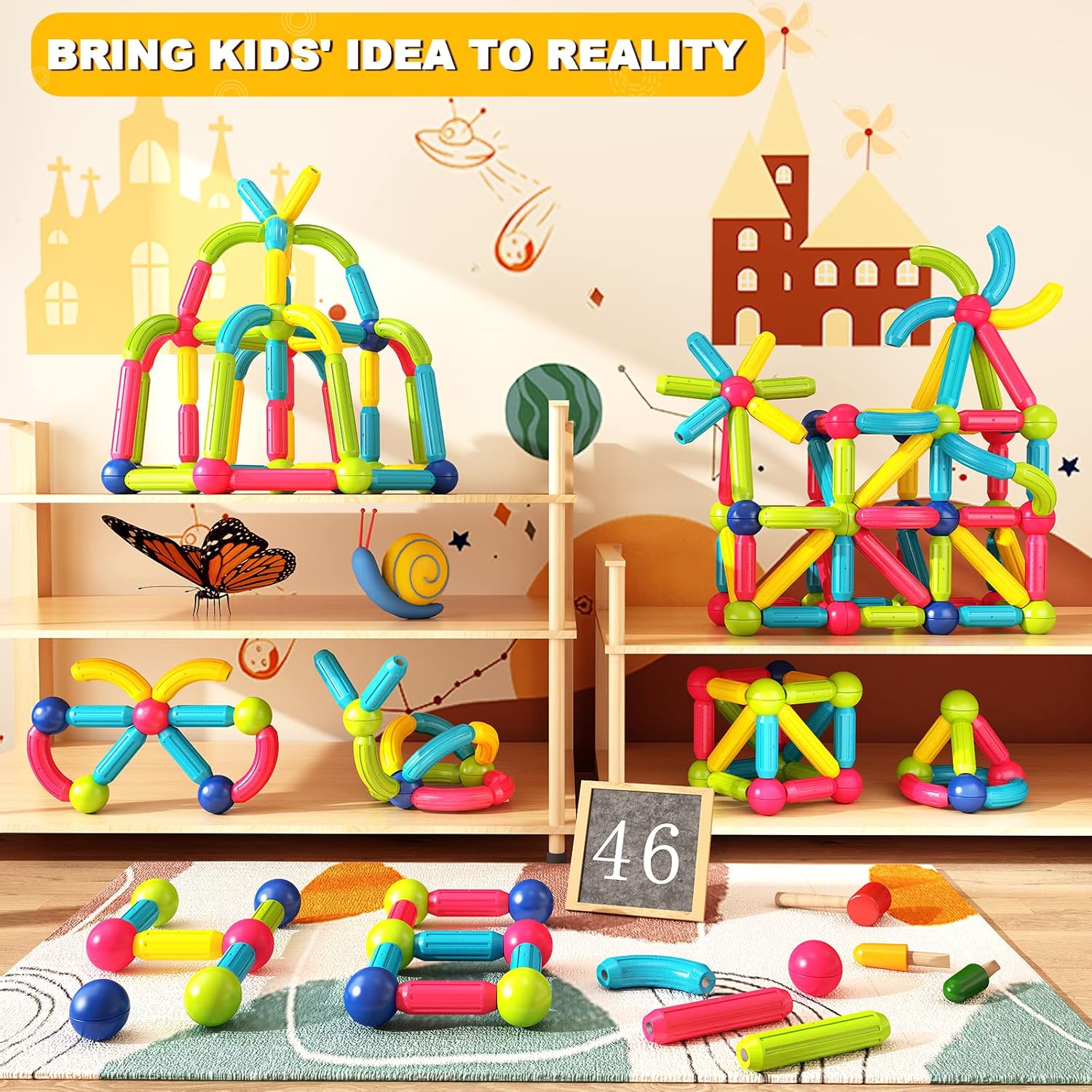 Magnetic Blocks Building DIY Learning Educational Toys Gift- Starter Set