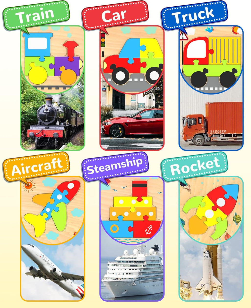 Wooden Toddler Puzzles Gifts Toys for 1 2 3 Years Old Boys Girls