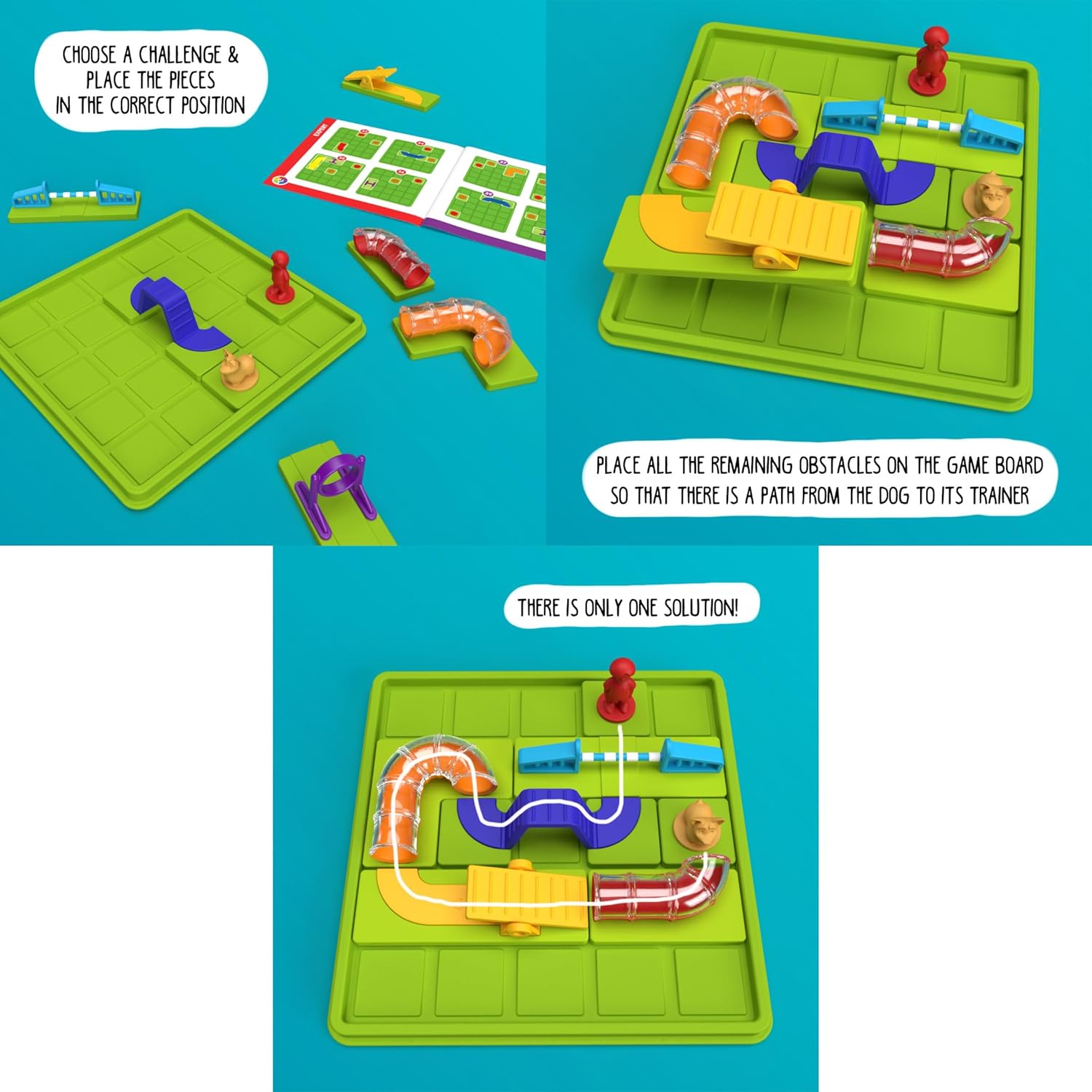 Smart Dog: Agility Course Travel-Friendly Logic Game for Ages 7 - Adult with 60 Challenges