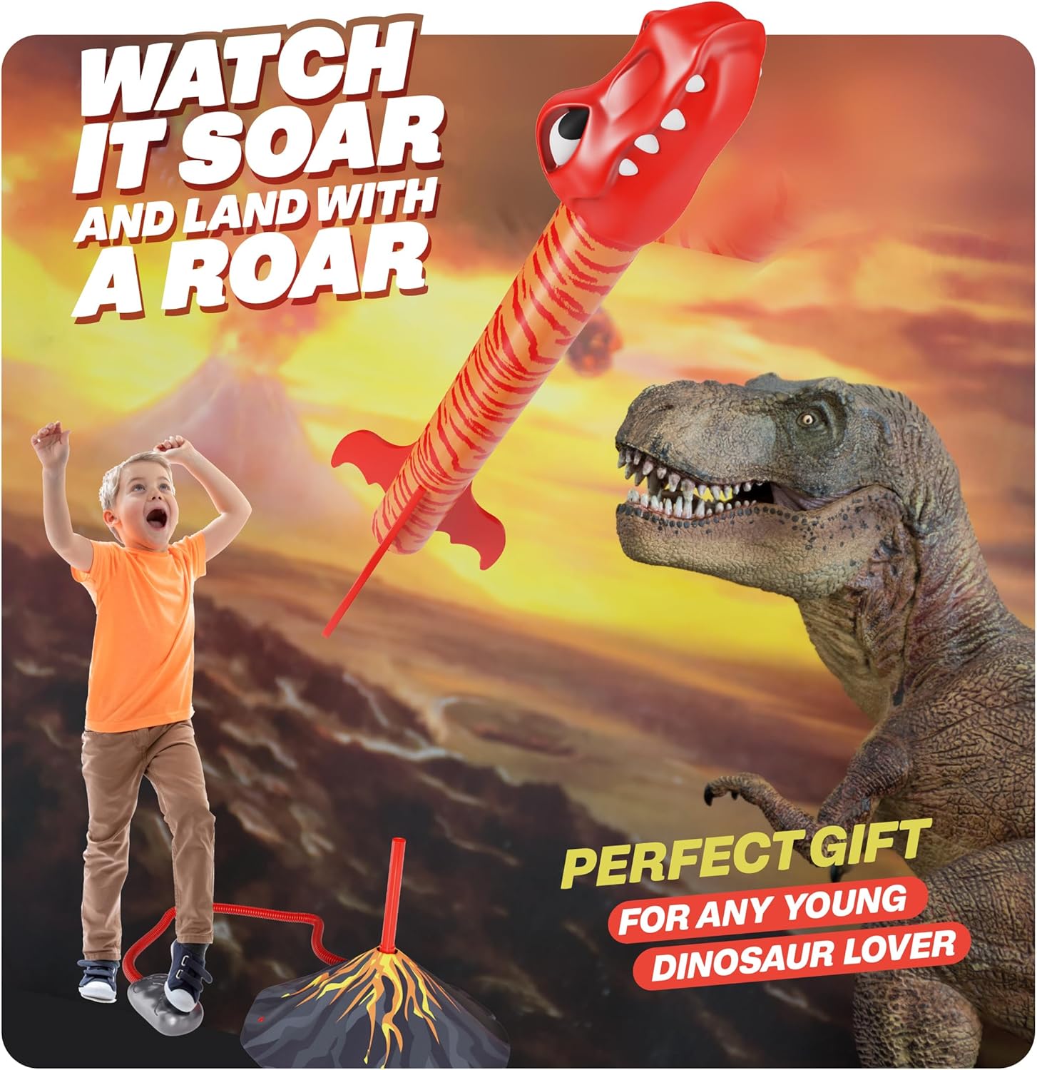 Dinosaur Toy Rocket Launcher for Kids Toys