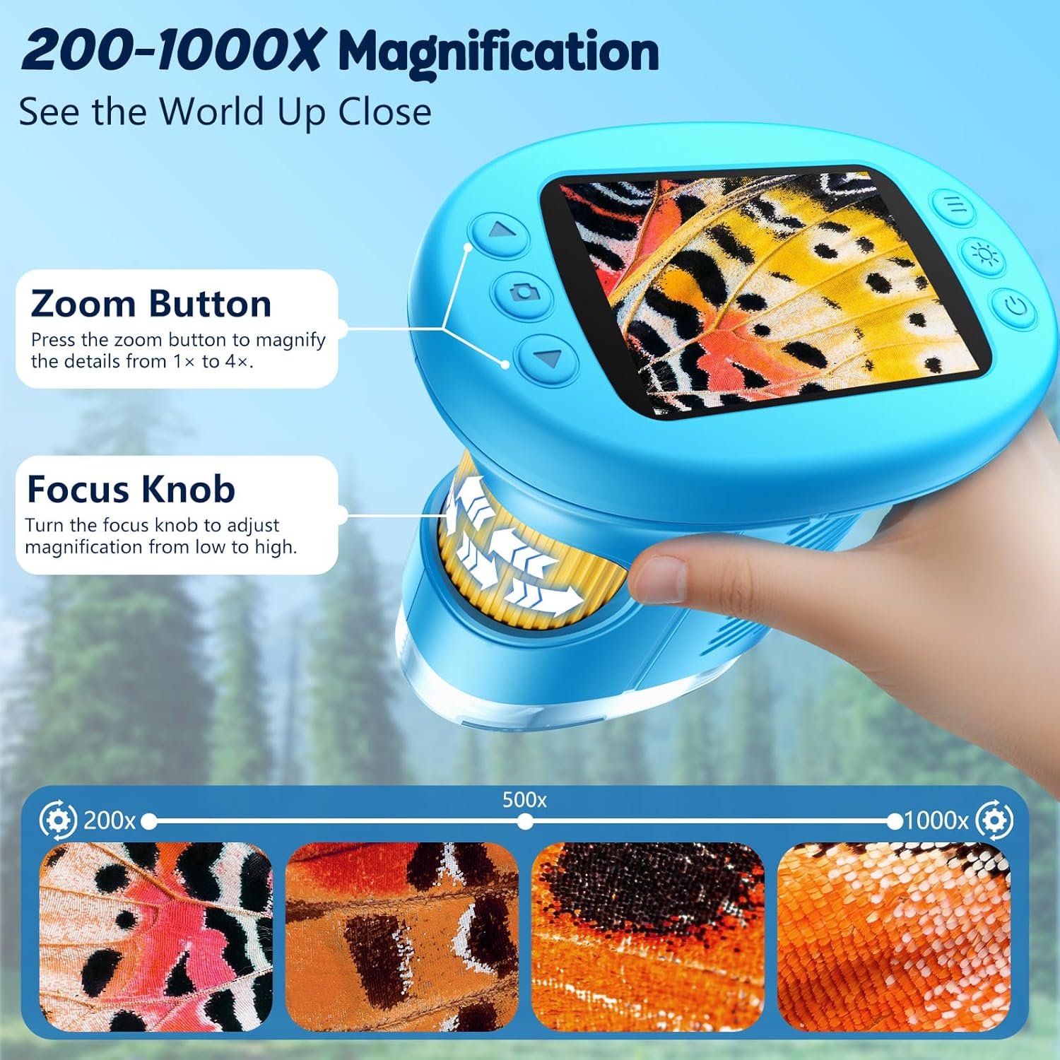 1000X Handheld Microscope for Kids