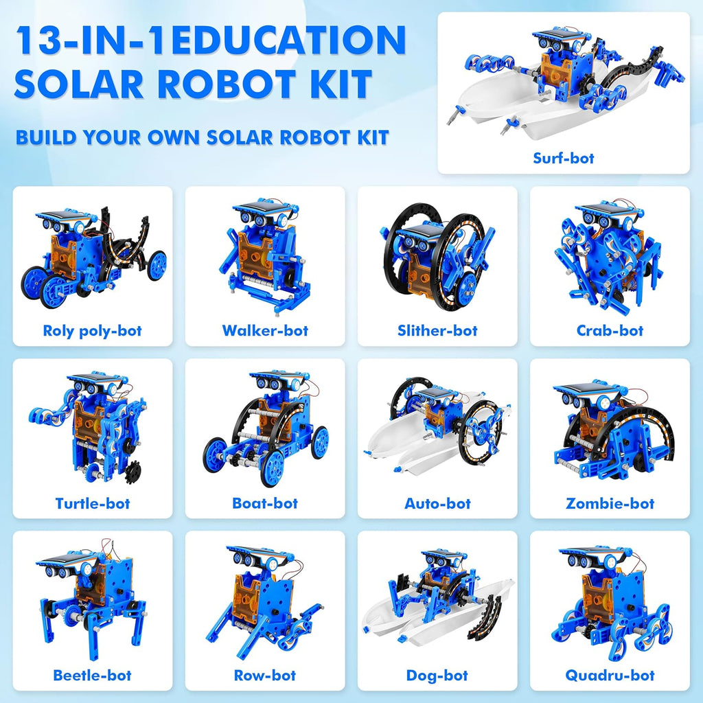13-in-1 Education Solar Power Robots Toys for Boys Age 8+